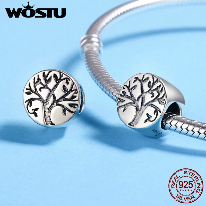 WOSTU Fashion New 100% 925 Sterling Silver Classic Tree of Life Beads fit original WST Charm Bracelets Fine Jewelry CQC430