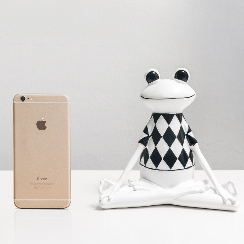 VILEAD Yoga Frog Figurines Meditation Animal Ornaments Resin Statue Living Room Bedroom Interior Decor Office Home Decoration