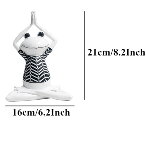 VILEAD Yoga Frog Figurines Meditation Animal Ornaments Resin Statue Living Room Bedroom Interior Decor Office Home Decoration