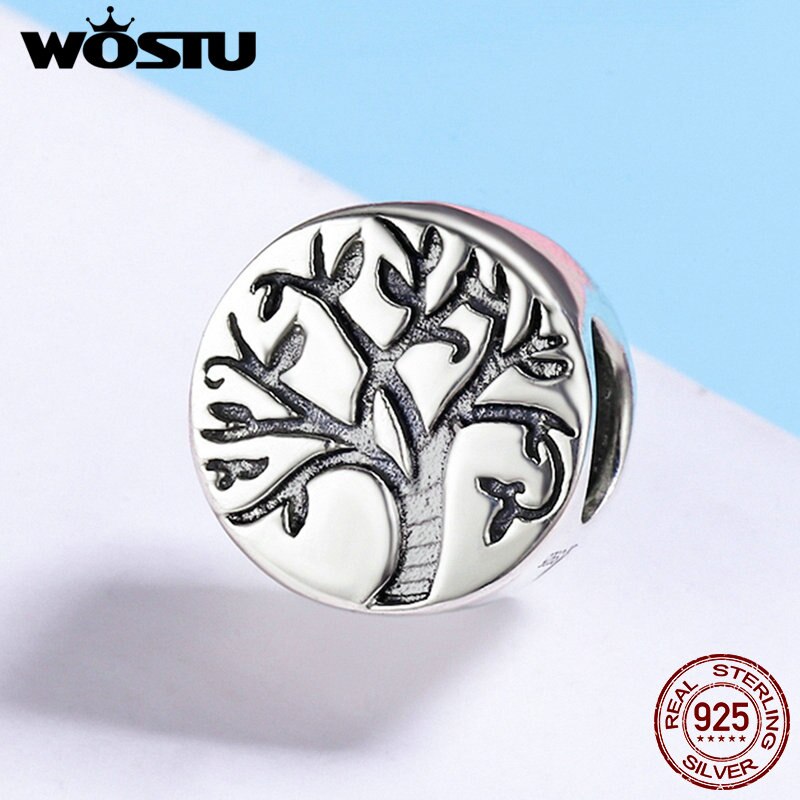 WOSTU Fashion New 100% 925 Sterling Silver Classic Tree of Life Beads fit original WST Charm Bracelets Fine Jewelry CQC430