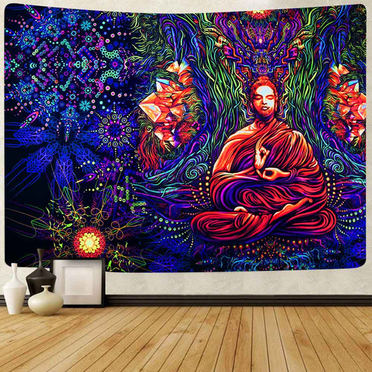 Simsant Trippy Tapestry Chakra Yoga Meditation Colorful Mandala Wall Hanging Tapestries for Living Room Bedroom Home Decor