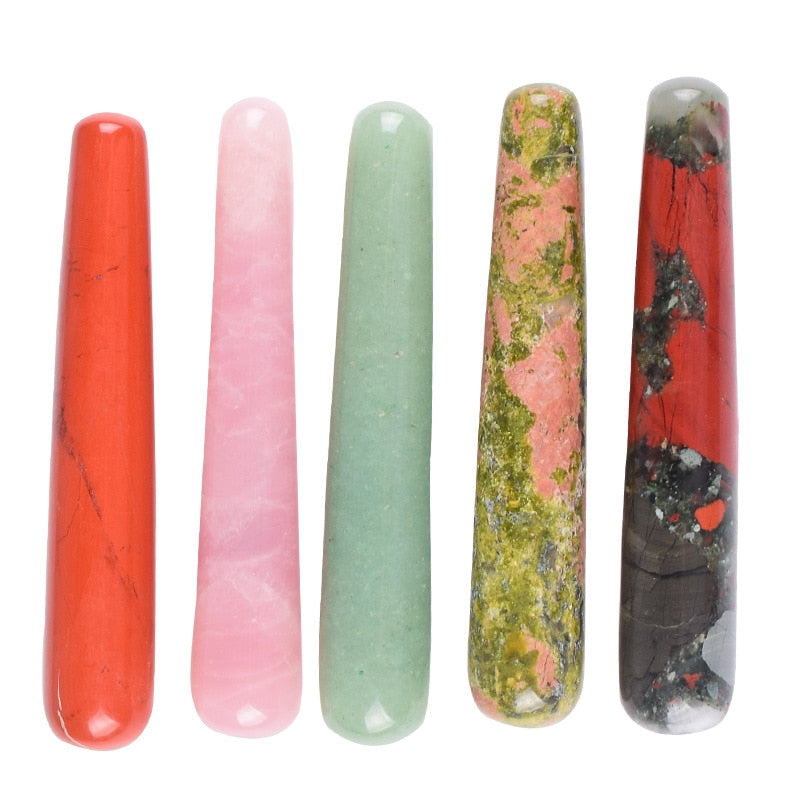 Rose Quartz Yoni Wand Natural White Crystal Massage Wand Obsidian Yoni Stick Natural Stone Body Massage Stick Face Massager Bar