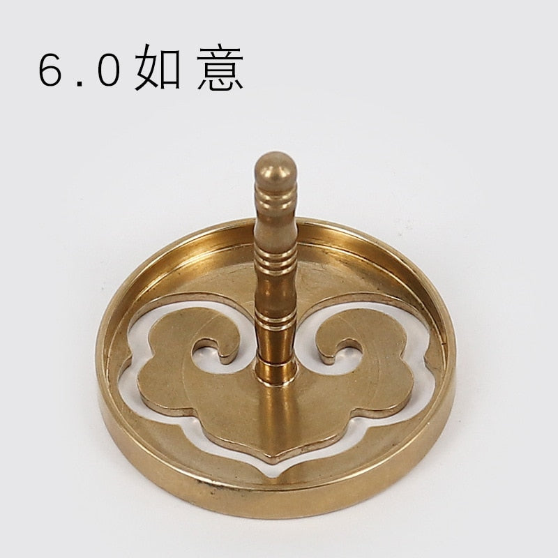 craftsman antique copper incense burner pure copperHome decoration household Zen Xuande stove plate sandalwood burner carving