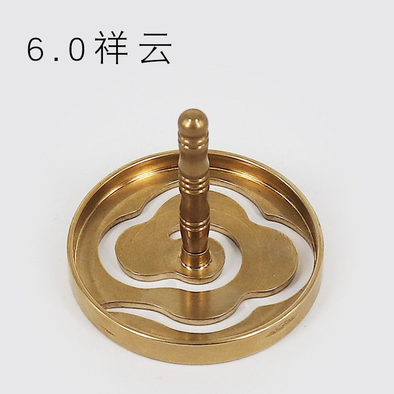 craftsman antique copper incense burner pure copperHome decoration household Zen Xuande stove plate sandalwood burner carving