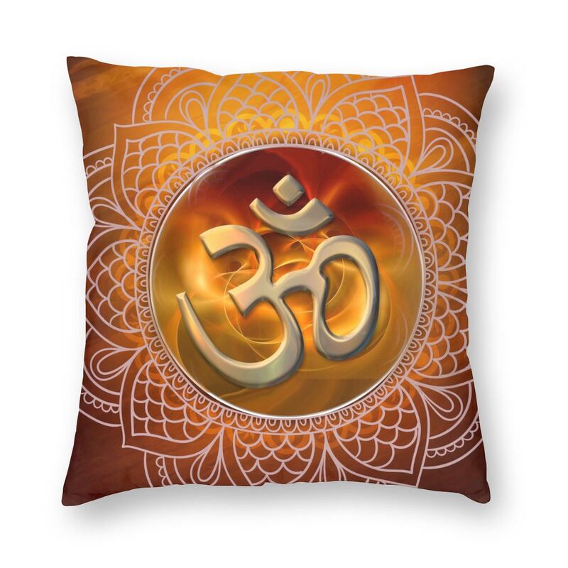Mandala Om Symbol Cushion Cover Double Side 3D Print Yoga Buddhism Aum Meditation Throw Pillow Case for Living Room Pillowcase