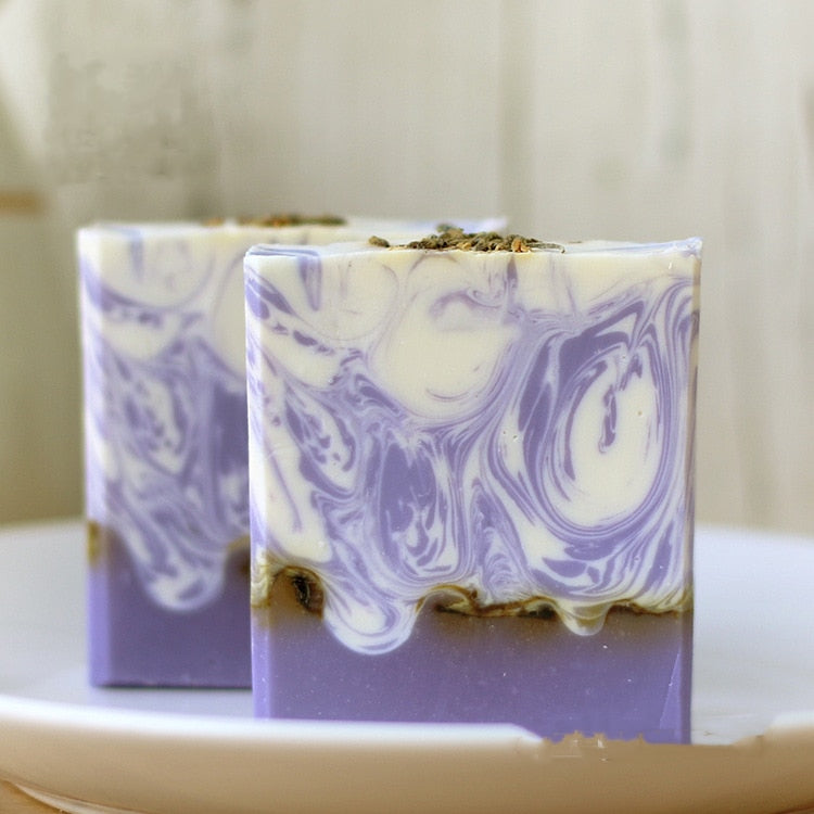 Lavender Handmade Soap Lemon Lavender Hand Rendered Cold Soap Natural Lavender Essential Oil Soap Herbal Whitening Soap Face