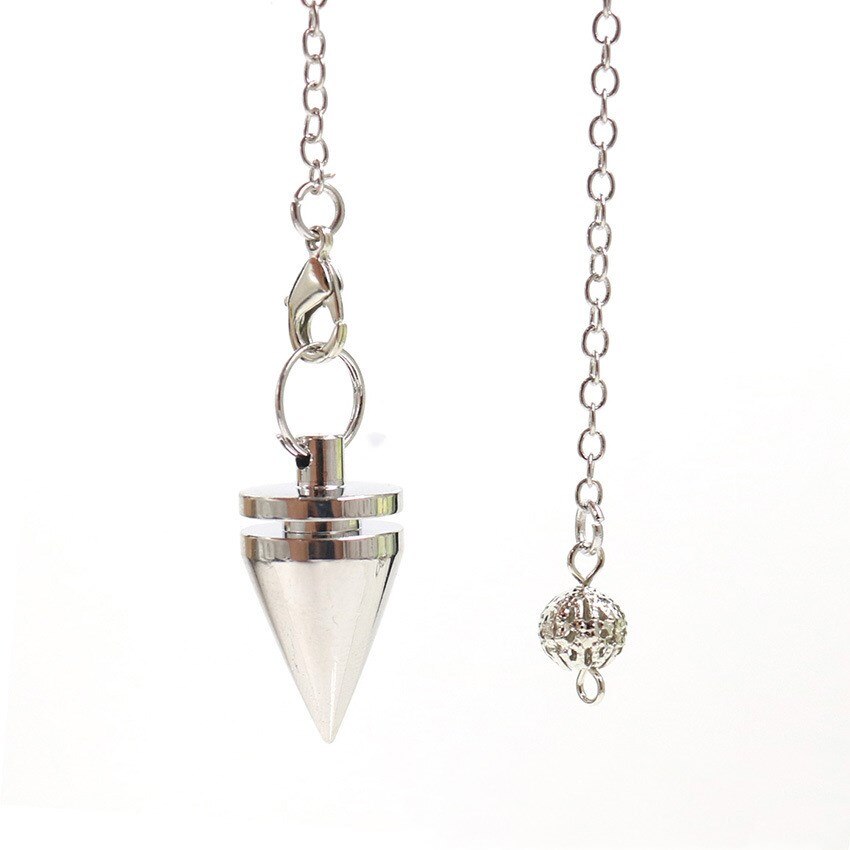Cone Metal Pendulum For Dowsing Reiki Healing Amulet Copper Chain Wicca Metaphysical Pendule Fashion Jewelry Gift