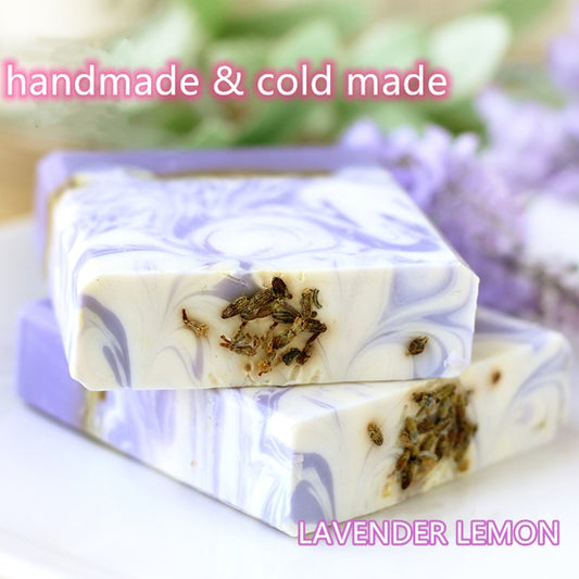Lavender Handmade Soap Lemon Lavender Hand Rendered Cold Soap Natural Lavender Essential Oil Soap Herbal Whitening Soap Face