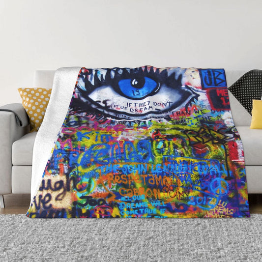 Evil Eye Plaid Blanket Sofa Cover Fleece Summer Turkish Nazar Spiritual Art Ultra-Soft Throw Blankets for Bedding Bedroom Quilt