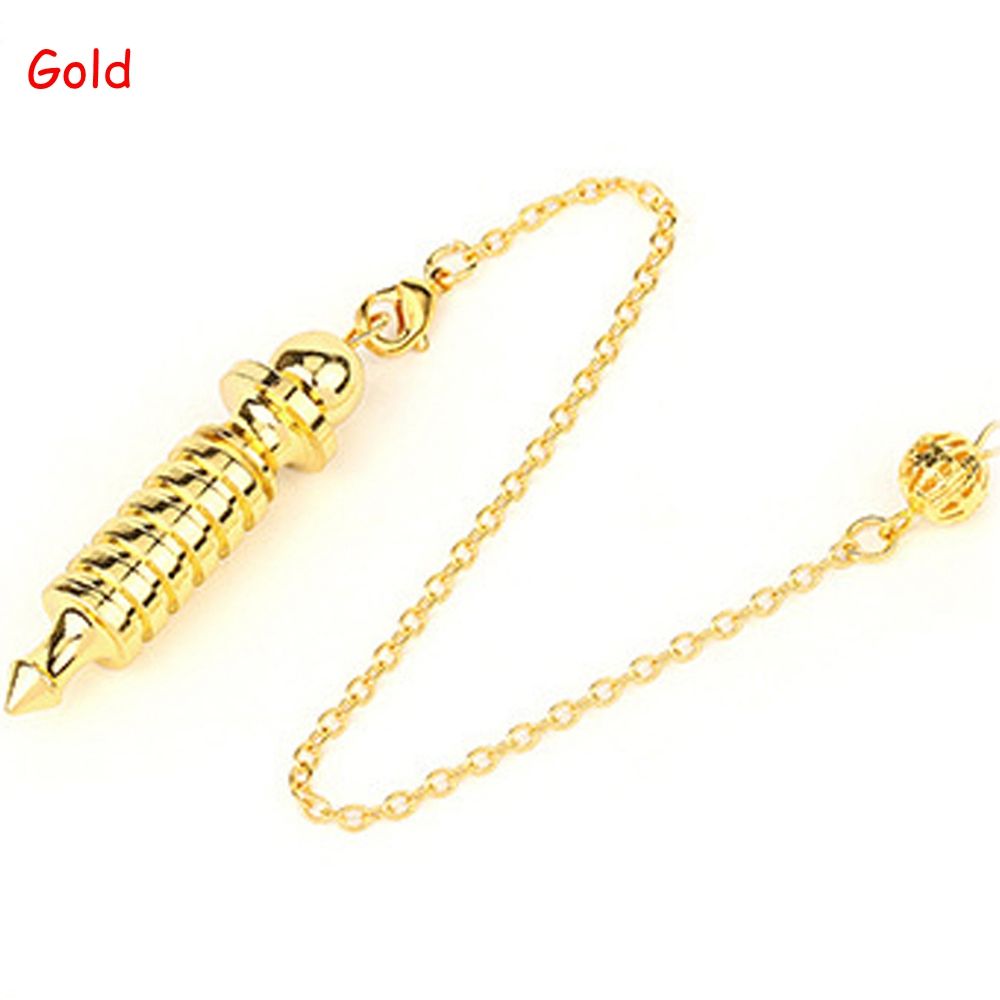 Metal Dowsing Pendulums for Divination Gold Silver Color Chain Pendant Reiki Pendulum Healing Pendule Wicca Metaphysical Pendulo