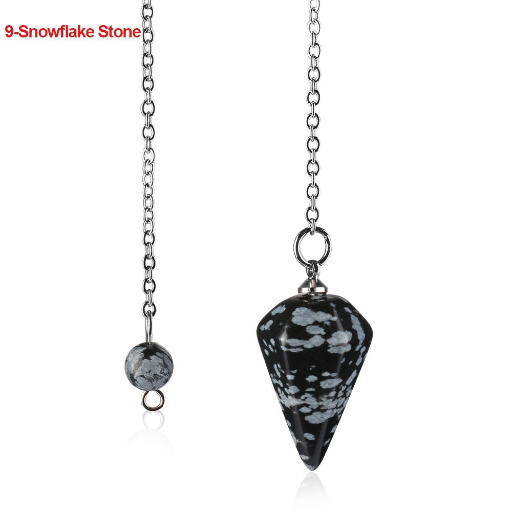 Metal Dowsing Pendulums for Divination Gold Silver Color Chain Pendant Reiki Pendulum Healing Pendule Wicca Metaphysical Pendulo