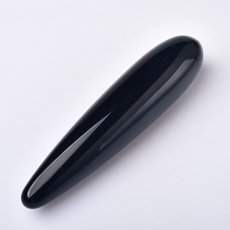 large Size Natural Rose Pink Quartz Crystal Gemstone Massage Stick Black Obsidian Wand Yoni Wand Goddess Wand Healing For Women