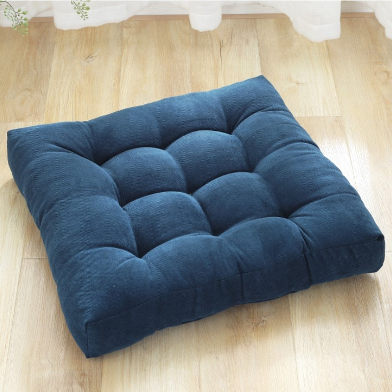 Inyahome Square Floor Seat Pillows Cushions Soft Thicken Yoga Meditation Cushion Pouf Tufted Corduroy Tatami Floor Pillow