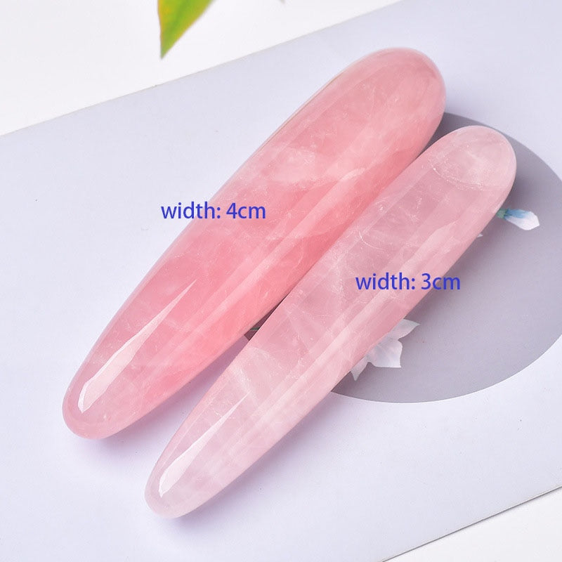 large Size Natural Rose Pink Quartz Crystal Gemstone Massage Stick Black Obsidian Wand Yoni Wand Goddess Wand Healing For Women
