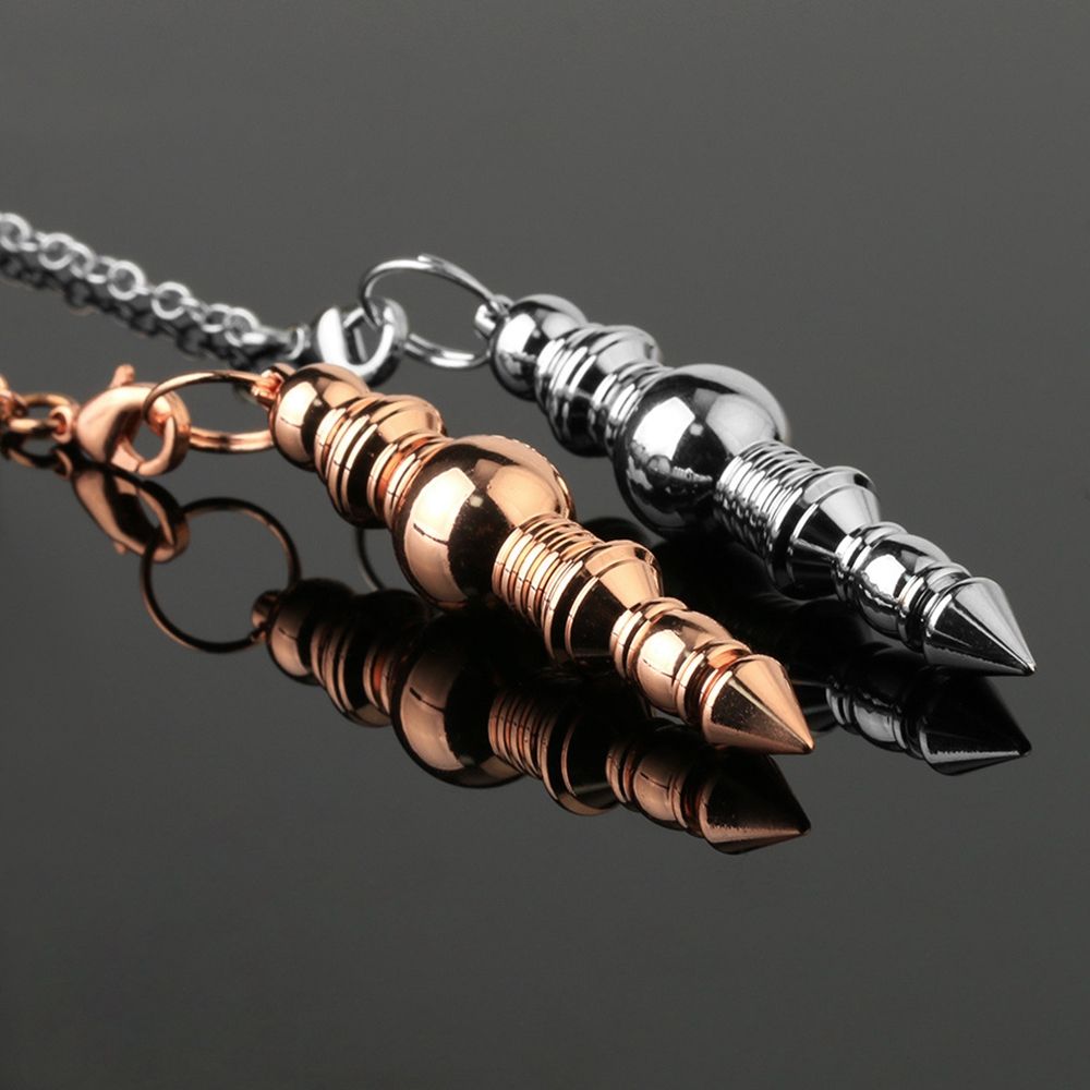 Metal Dowsing Pendulums for Divination Gold Silver Color Chain Pendant Reiki Pendulum Healing Pendule Wicca Metaphysical Pendulo