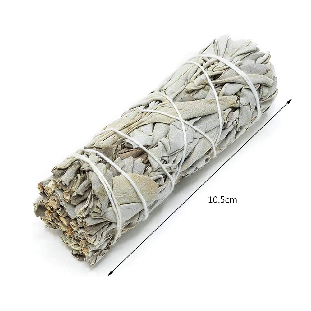 10cm White Sage Bundle California Smudge Stick Wand for Spiritual Incense Sticks Burning Aromatherapy Energy Cleansing Bundles