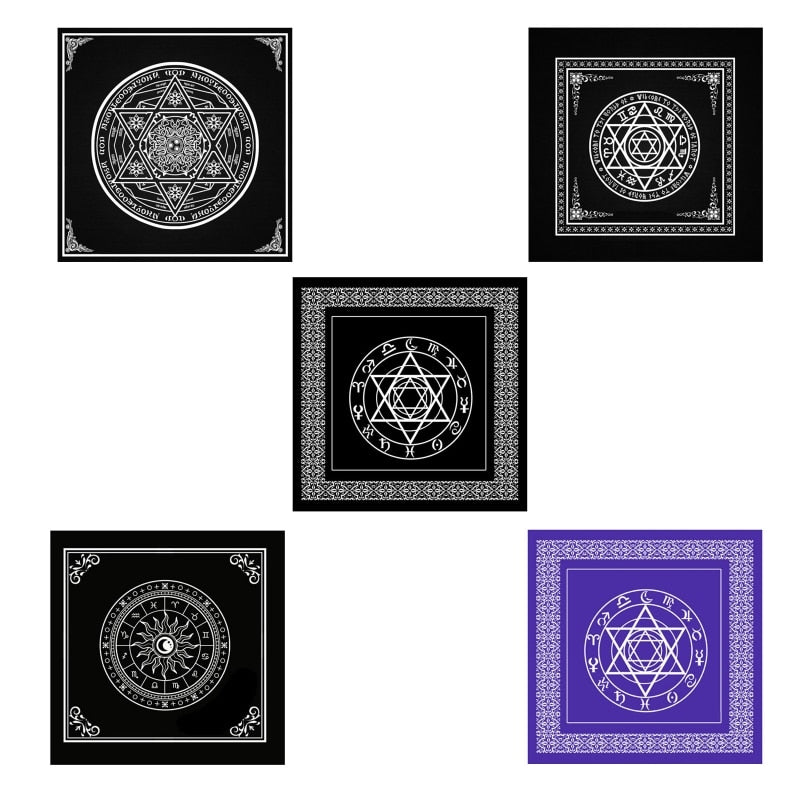 Tarot Table Altar Cloth Metaphysical Board Game Mat Square Pendulum Divination Altar Tablecloth Board Game Card Pad
