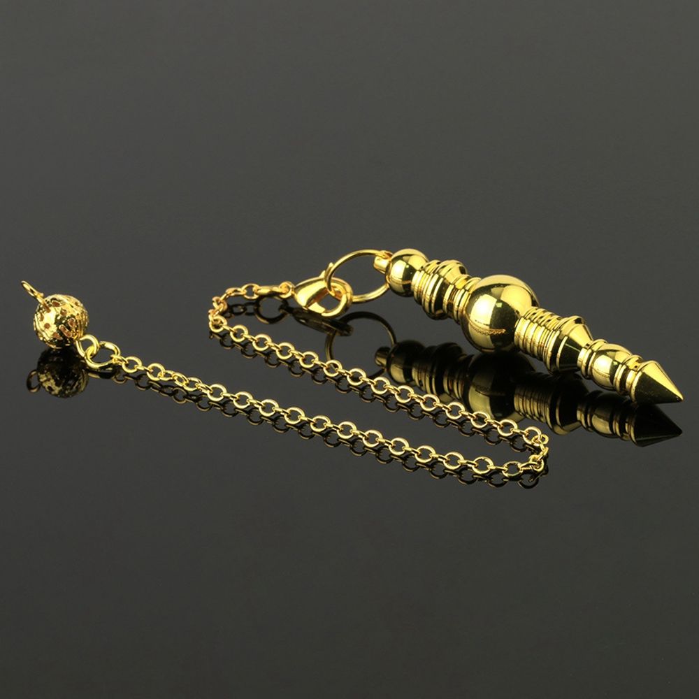 Metal Dowsing Pendulums for Divination Gold Silver Color Chain Pendant Reiki Pendulum Healing Pendule Wicca Metaphysical Pendulo