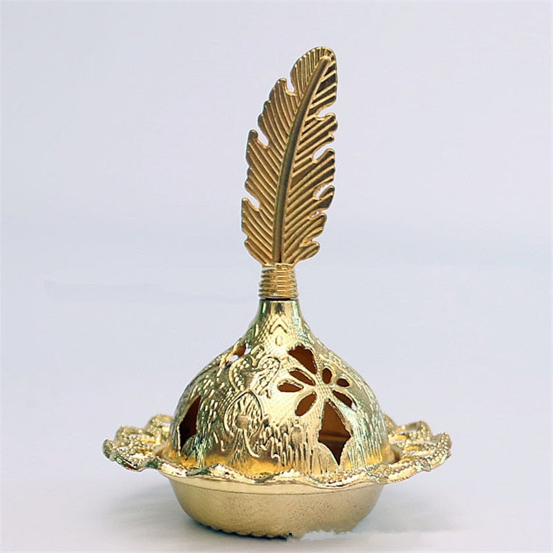 2023 Muslim Eid Mubarak Star Moon Mini Portable Golden Incense Tower Ornaments Ramadan Decor for Home Ramadan Kareem Party Decor