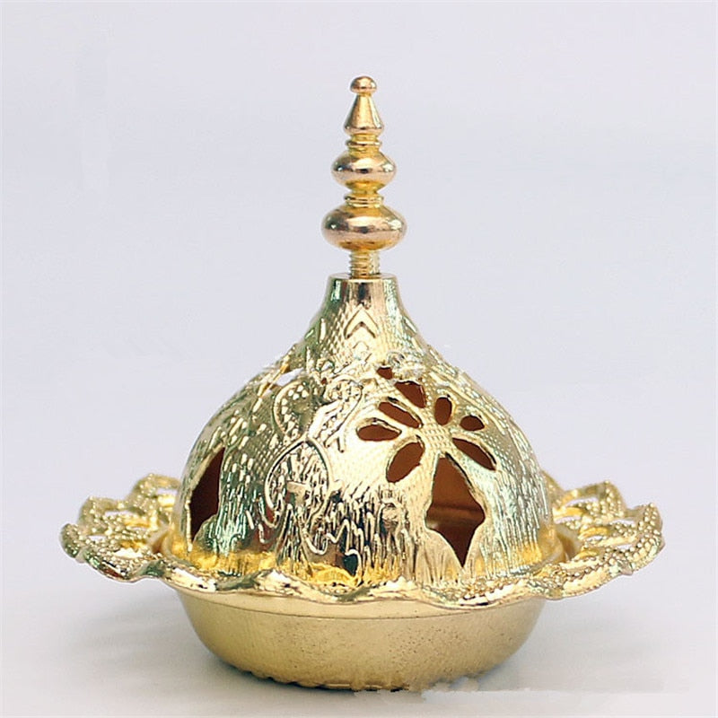 2023 Muslim Eid Mubarak Star Moon Mini Portable Golden Incense Tower Ornaments Ramadan Decor for Home Ramadan Kareem Party Decor