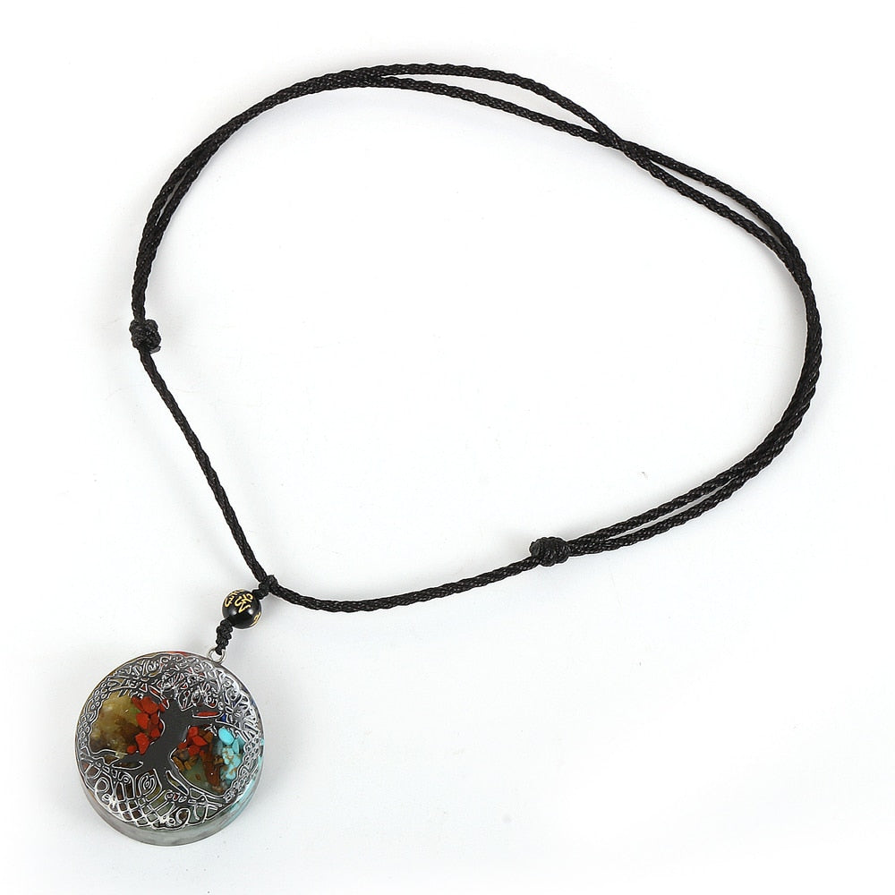 Energy Generator Orgone Amulet 7 Chakras Pendant Necklace Orgonite Meditation Balance EMF Protection Sweater Chain Jewelry