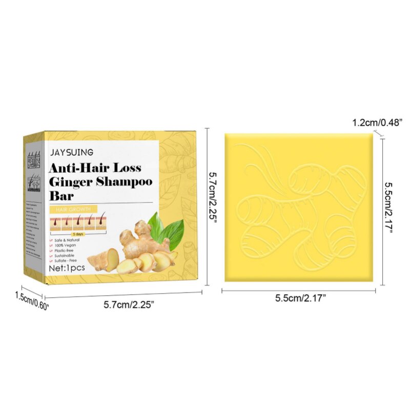 Ginger Hair Growth Soap Bar Herbal Hair-Growth Soap Bar Anti Hair Loss Promotes Thicker Stronger Hair Hair Regrowth Bar for Men