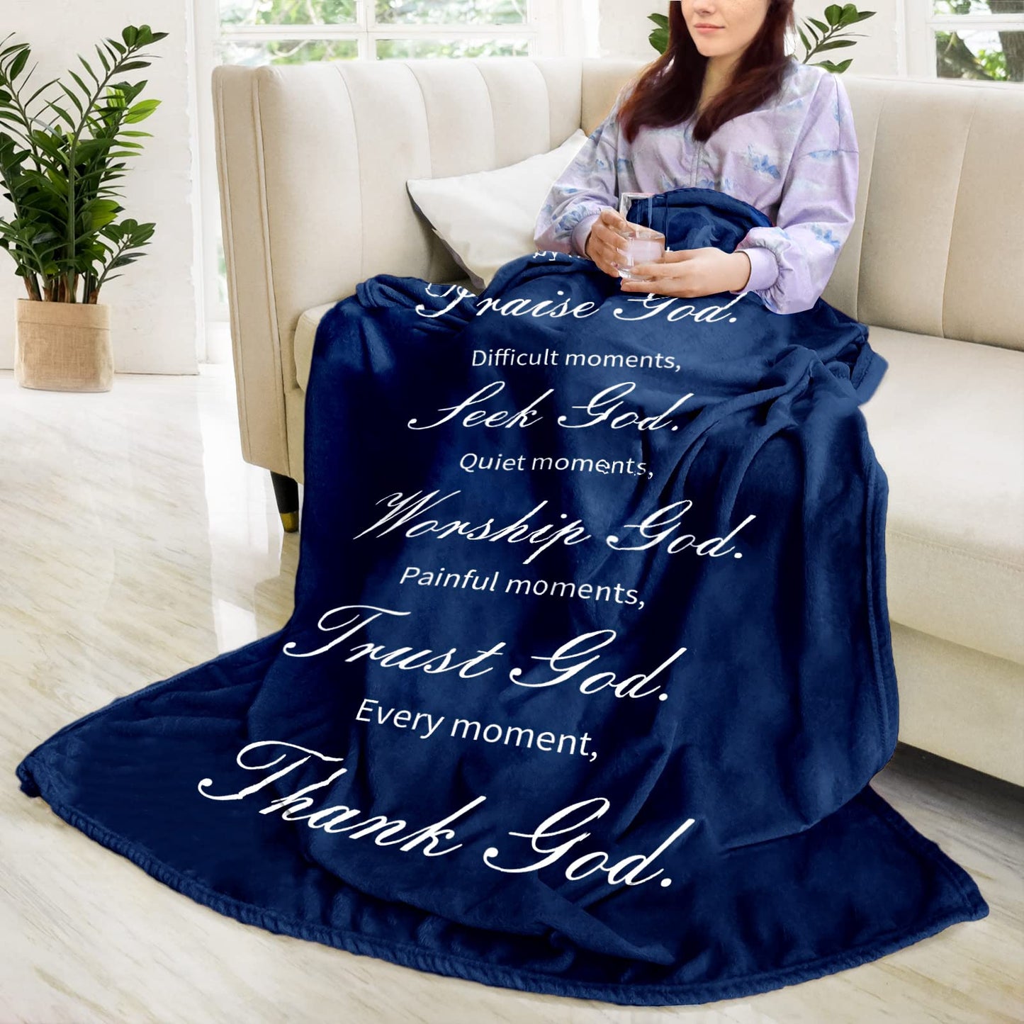 Christian Gifts Religious Gifts for Father Catholic Bible Verse Throw Blanket Inspirational Spiritual Scriptures Religious