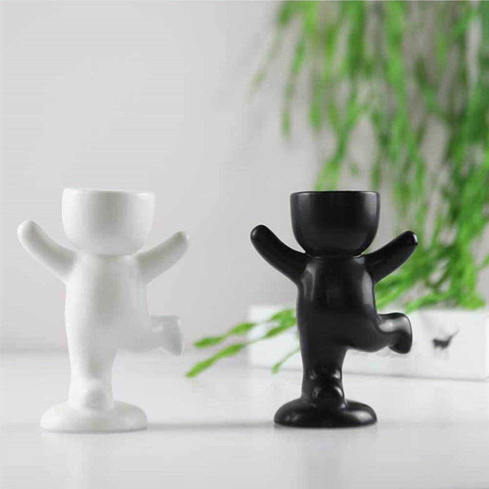 Human-shaped Ceramic Flower Pot Creative Flower Pot  Vase Ceramic Crafts Plant Pot Home Ornaments Decoration