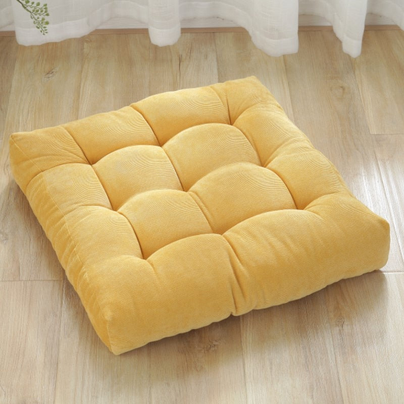 Inyahome Square Floor Seat Pillows Cushions Soft Thicken Yoga Meditation Cushion Pouf Tufted Corduroy Tatami Floor Pillow