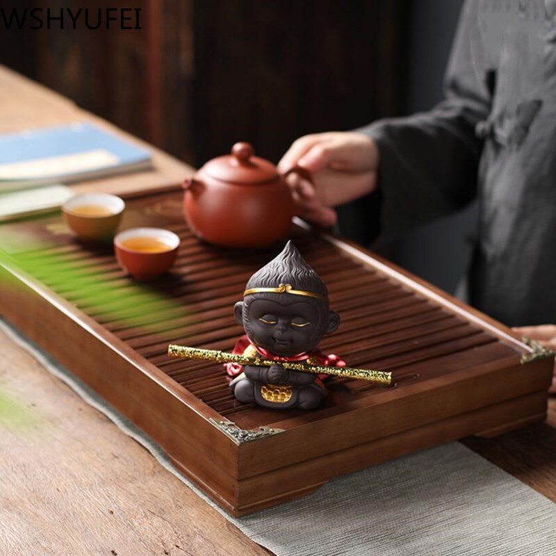 1PCS Handmade Purple Clay Monkey King Figurine Car Ornament Creative Tea Play tea Pets Boutique Tea Table decoration Crafts