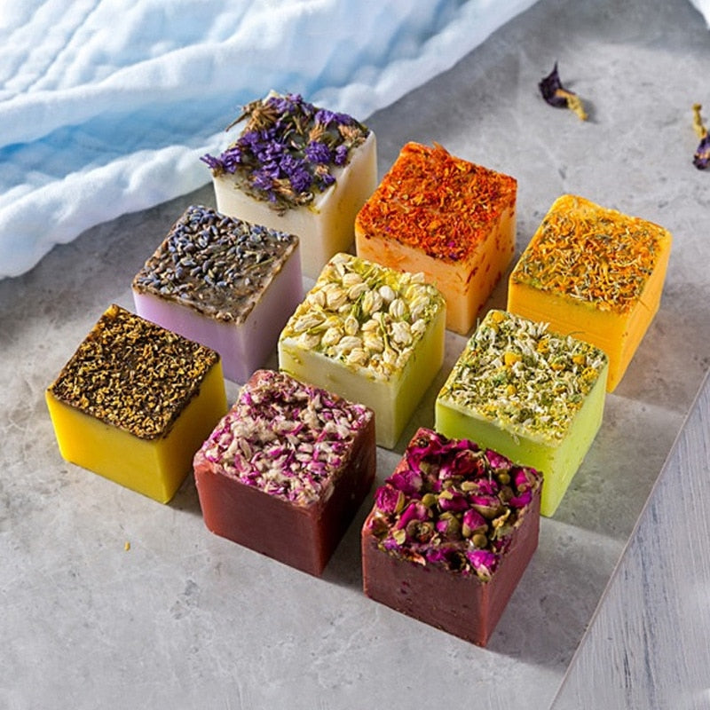 Dry Flower Essential Oil Soap Face Hand Nourishing Skin Care Cleansing Handmade Soap Bath Soap Natural Herbal Soap