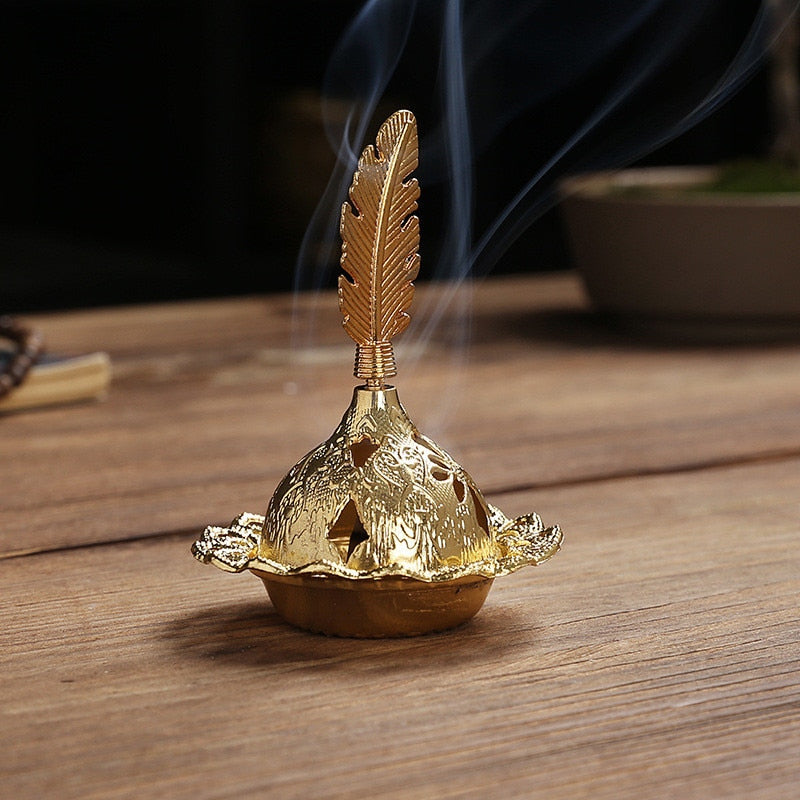 2023 Muslim Eid Mubarak Star Moon Mini Portable Golden Incense Tower Ornaments Ramadan Decor for Home Ramadan Kareem Party Decor