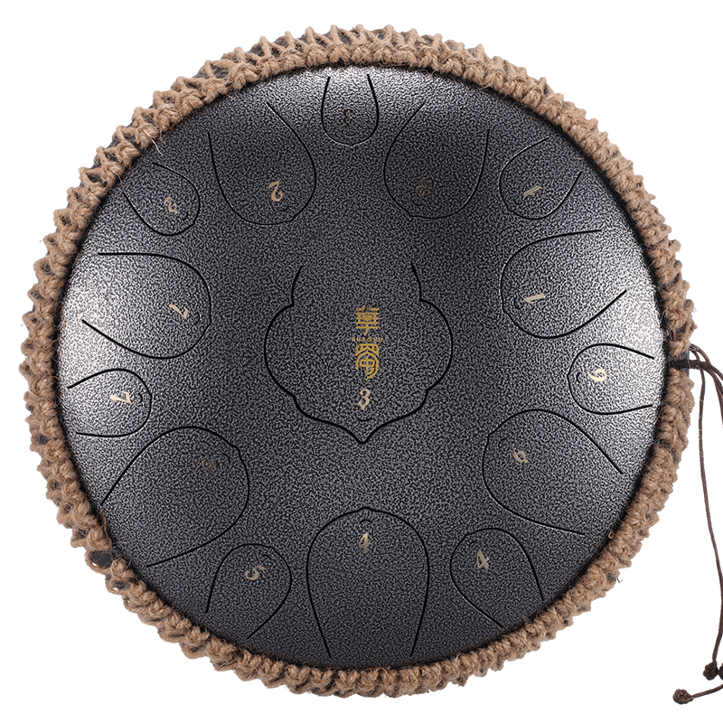 Steel Tongue Drum 13 Inch 15 Tones D Key Tank Drum Tamborine Yoga Meditation Percuss Music Instrument Children's Day Gifts