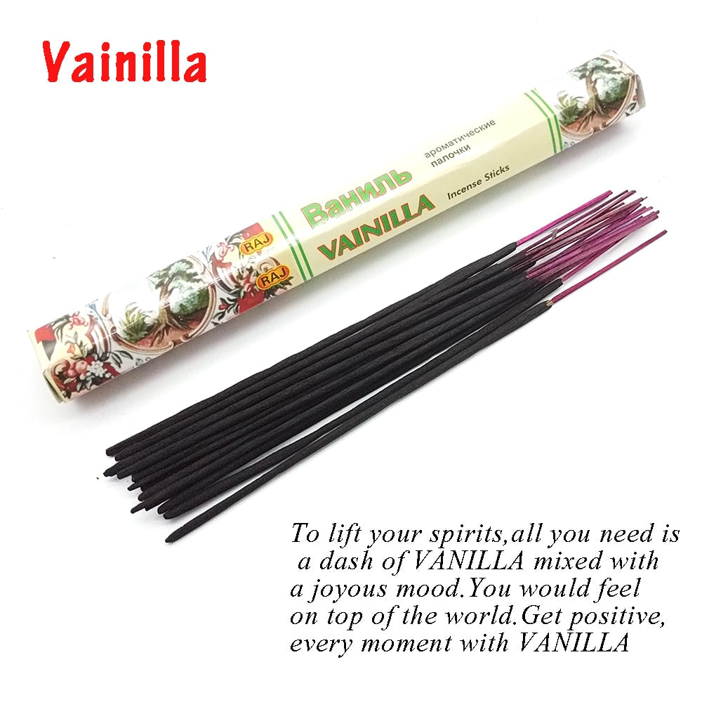 1 Box Incense Sticks White Sage Indian Flavor Incenses for Home Bedroom Meditation Yoga Fresh Air Scent Aroma Lavender Fragrance