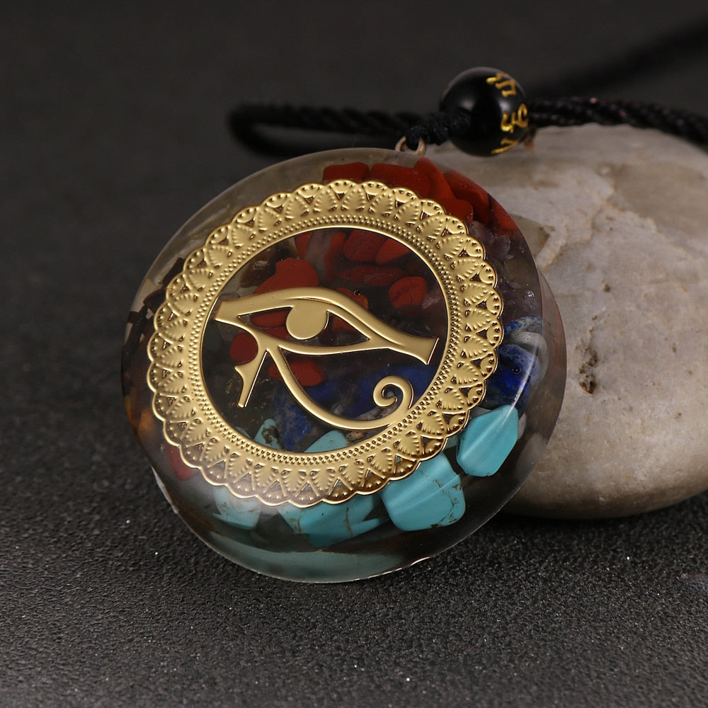 Energy Generator Orgone Amulet 7 Chakras Pendant Necklace Orgonite Meditation Balance EMF Protection Sweater Chain Jewelry