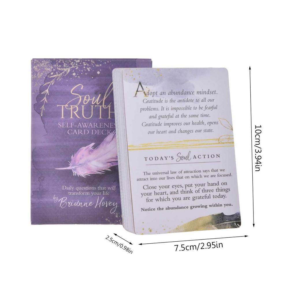 NEW Soul Truth Self-Awareness Card Deck Daily Questions That Will Transform Your Life Tarot Oracle Cards With PDF Guidebook