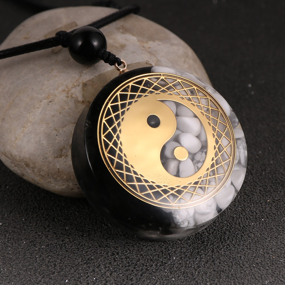 Energy Generator Orgone Amulet 7 Chakras Pendant Necklace Orgonite Meditation Balance EMF Protection Sweater Chain Jewelry