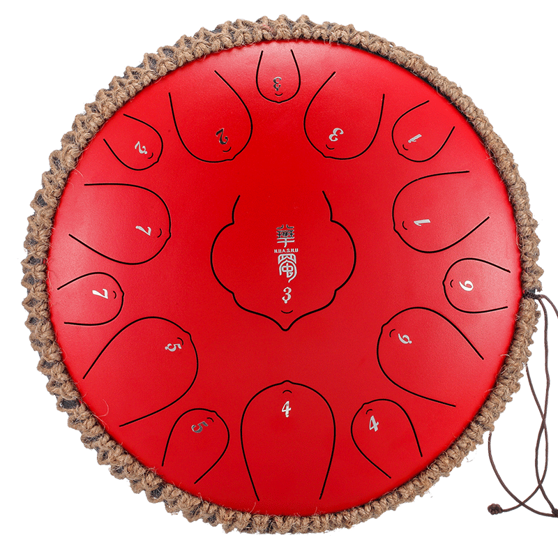 Steel Tongue Drum 13 Inch 15 Tones D Key Tank Drum Tamborine Yoga Meditation Percuss Music Instrument Children's Day Gifts
