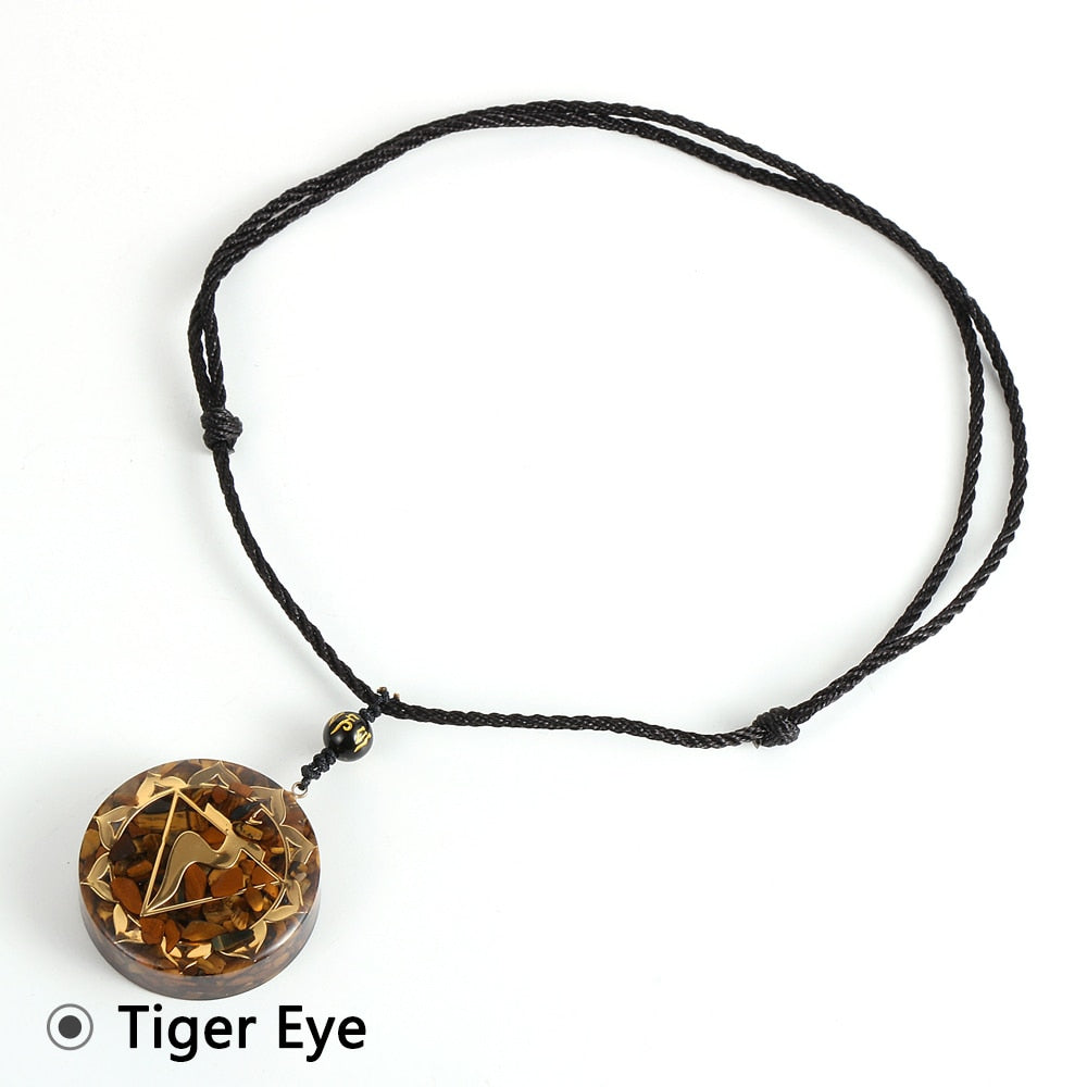 Energy Generator Orgone Amulet 7 Chakras Pendant Necklace Orgonite Meditation Balance EMF Protection Sweater Chain Jewelry