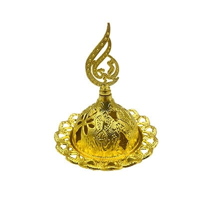 2023 Muslim Eid Mubarak Star Moon Mini Portable Golden Incense Tower Ornaments Ramadan Decor for Home Ramadan Kareem Party Decor