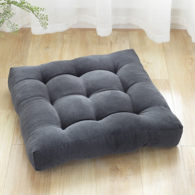 Inyahome Square Floor Seat Pillows Cushions Soft Thicken Yoga Meditation Cushion Pouf Tufted Corduroy Tatami Floor Pillow