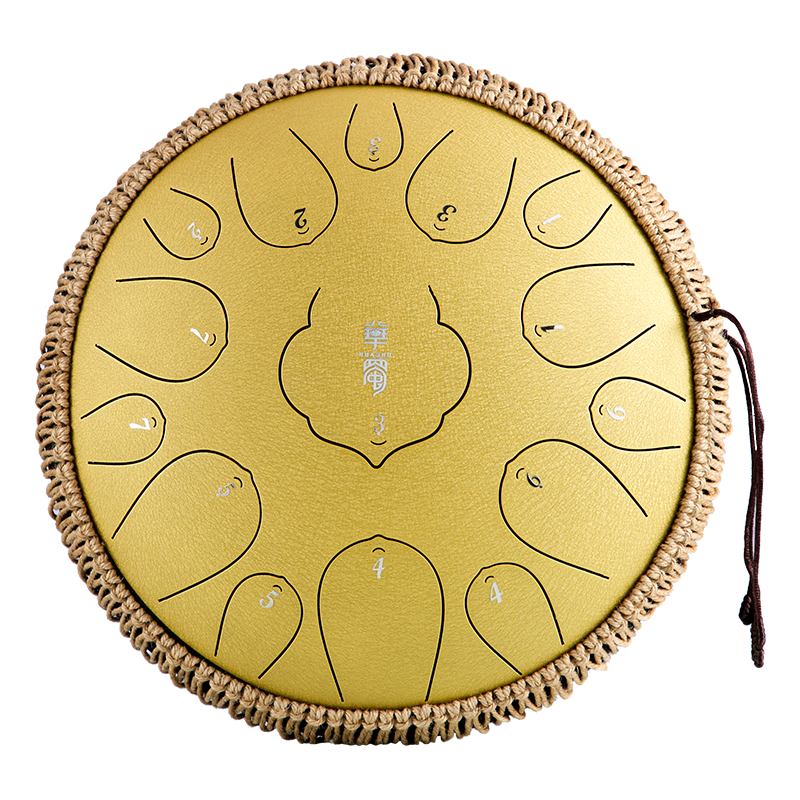 Steel Tongue Drum 13 Inch 15 Tones D Key Tank Drum Tamborine Yoga Meditation Percuss Music Instrument Children's Day Gifts