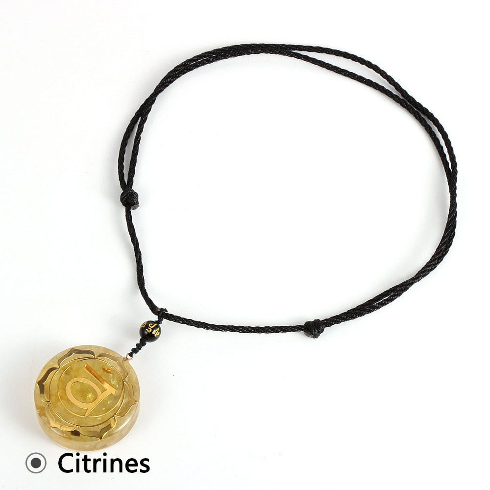 Energy Generator Orgone Amulet 7 Chakras Pendant Necklace Orgonite Meditation Balance EMF Protection Sweater Chain Jewelry