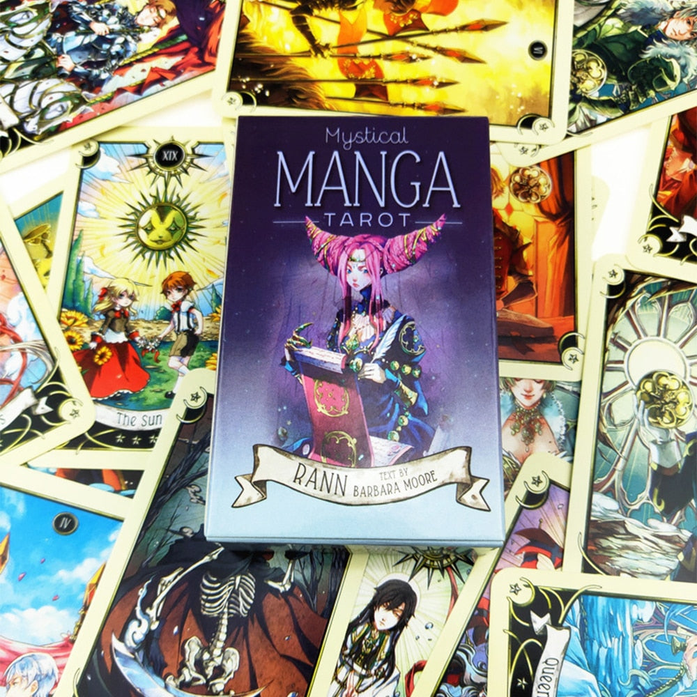 Tarot oracle card mysterious divination comics Tarot card female girl card game board game English playing cards with PDF guide