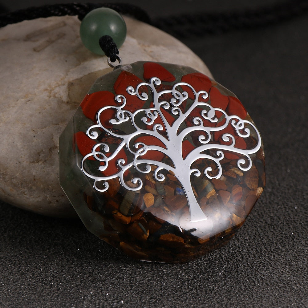 Energy Generator Orgone Amulet 7 Chakras Pendant Necklace Orgonite Meditation Balance EMF Protection Sweater Chain Jewelry