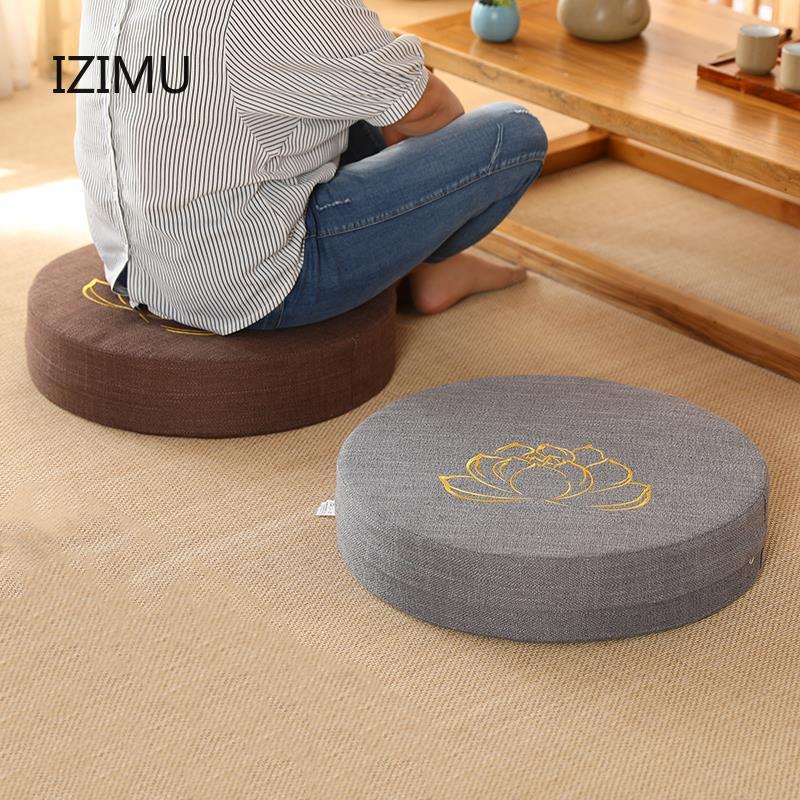 IZIMU 40X6CM Yoga Meditate PEP Hard Texture Meditation Cushion Backrest Pillow Japanese Tatami Mat Removable and Washable