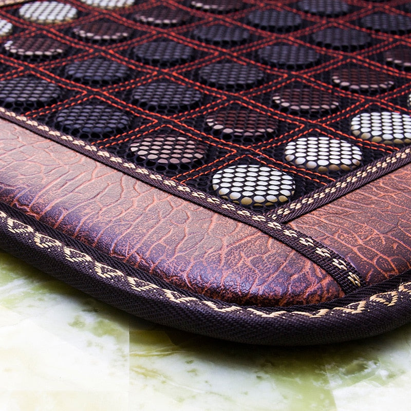Far Infrared Heating Mat - Hot Stones Jade Tourmaline - Negative Ions - Mesh Mat - Adjustable Timer &amp; Temperature - Heating Pad