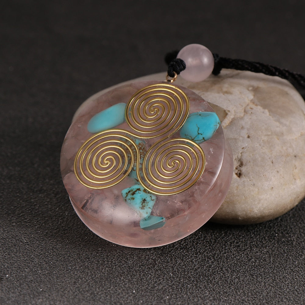 Energy Generator Orgone Amulet 7 Chakras Pendant Necklace Orgonite Meditation Balance EMF Protection Sweater Chain Jewelry