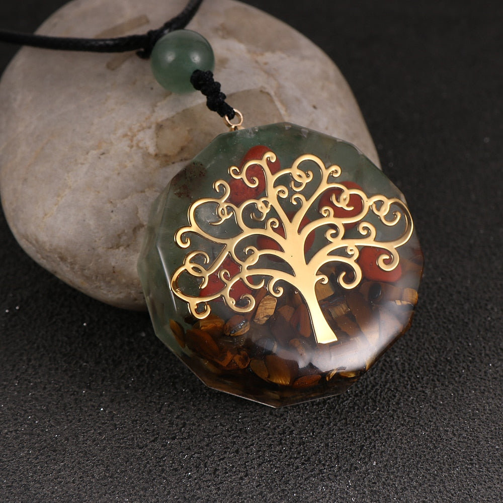 Energy Generator Orgone Amulet 7 Chakras Pendant Necklace Orgonite Meditation Balance EMF Protection Sweater Chain Jewelry