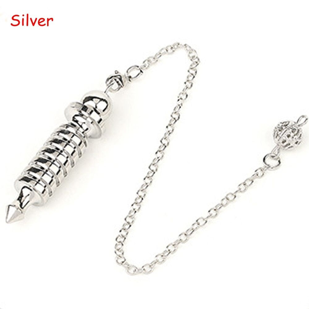 Metal Dowsing Pendulums for Divination Gold Silver Color Chain Pendant Reiki Pendulum Healing Pendule Wicca Metaphysical Pendulo